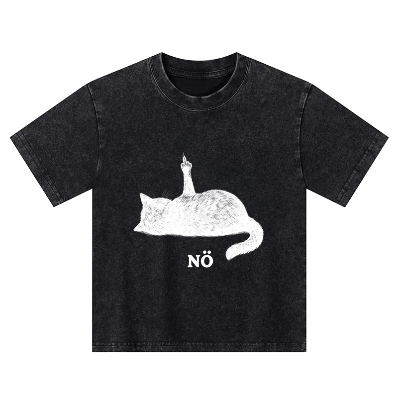 Tokyo-Tiger Cat Refused Kids Washed T-Shirt