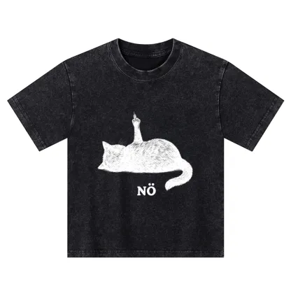 Tokyo-Tiger Cat Refused Kids Washed T-Shirt