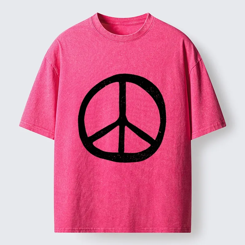 Tokyo-Tiger Peace Symbol Washed T-Shirt Sale