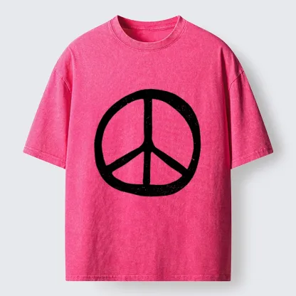 Tokyo-Tiger Peace Symbol Washed T-Shirt