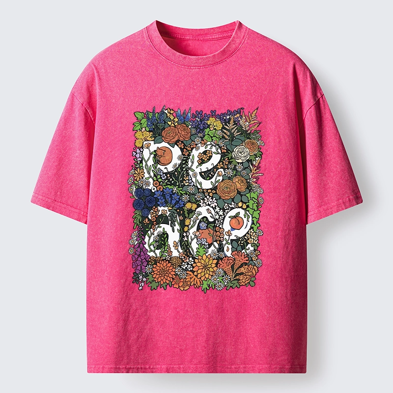 Tokyo-Tiger Peace In Flowers Washed T-Shirt