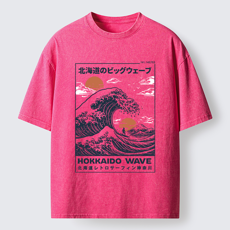 Tokyo-Tiger Surfing In Hokkaido Washed T-Shirt