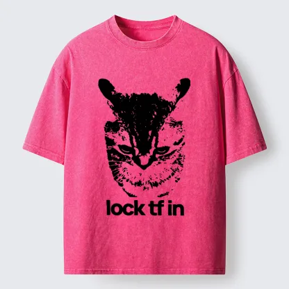 Tokyo-Tiger Serious Cat Meme Washed T-Shirt