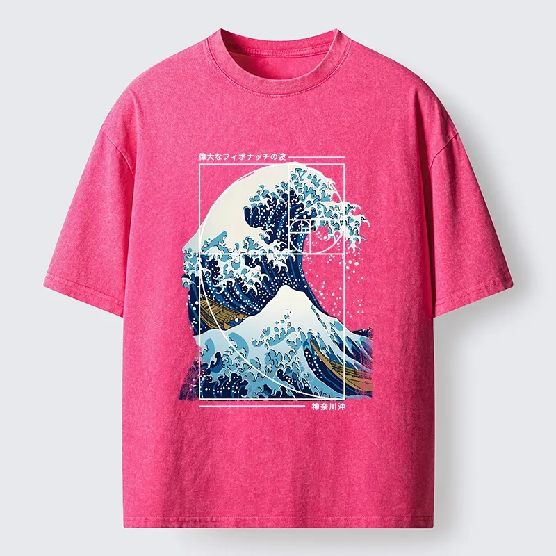 Tokyo-Tiger Golden Ratio The Great Wave Washed T-Shirt
