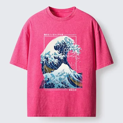 Tokyo-Tiger Golden Ratio The Great Wave Washed T-Shirt