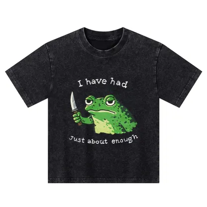 Tokyo-Tiger Impatient Frog Kids Washed T-Shirt