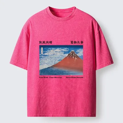 Tokyo-Tiger Mount Fuji in Clear Sky Washed T-Shirt