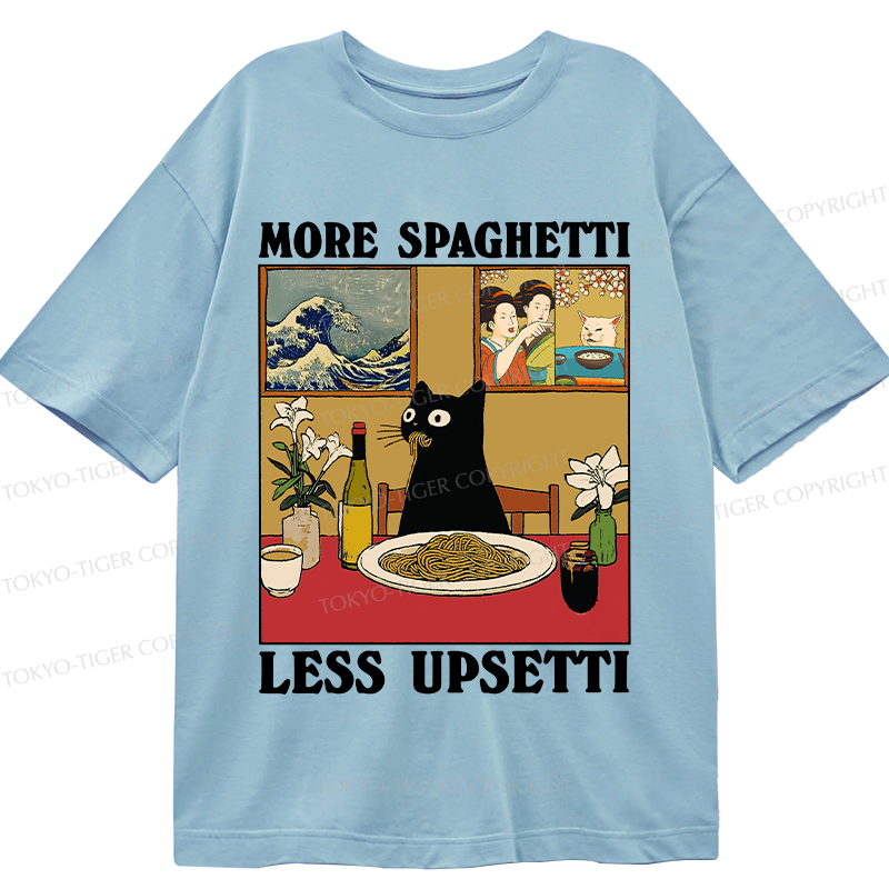 Tokyo-Tiger Cat Eating Pasta Classic T-Shirt