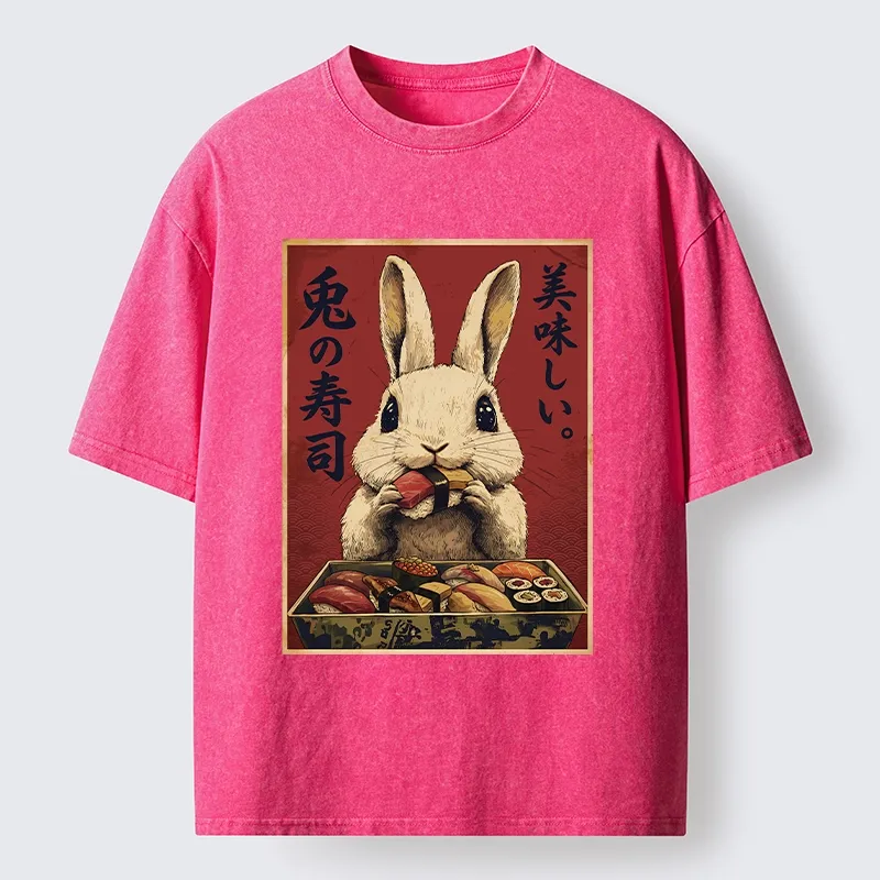 Tokyo-Tiger Rabbit’s Sushi Feast Washed T-Shirt