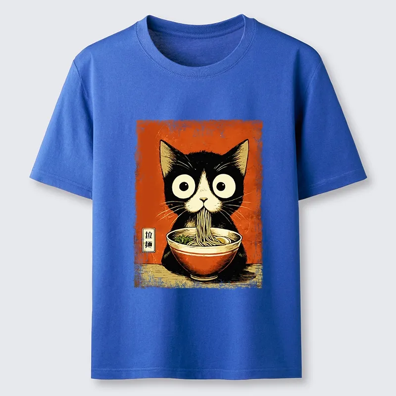Tokyo-Tiger Ramen Loving Black Cat Classic T-Shirt