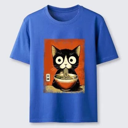 Tokyo-Tiger Ramen Loving Black Cat Classic T-Shirt