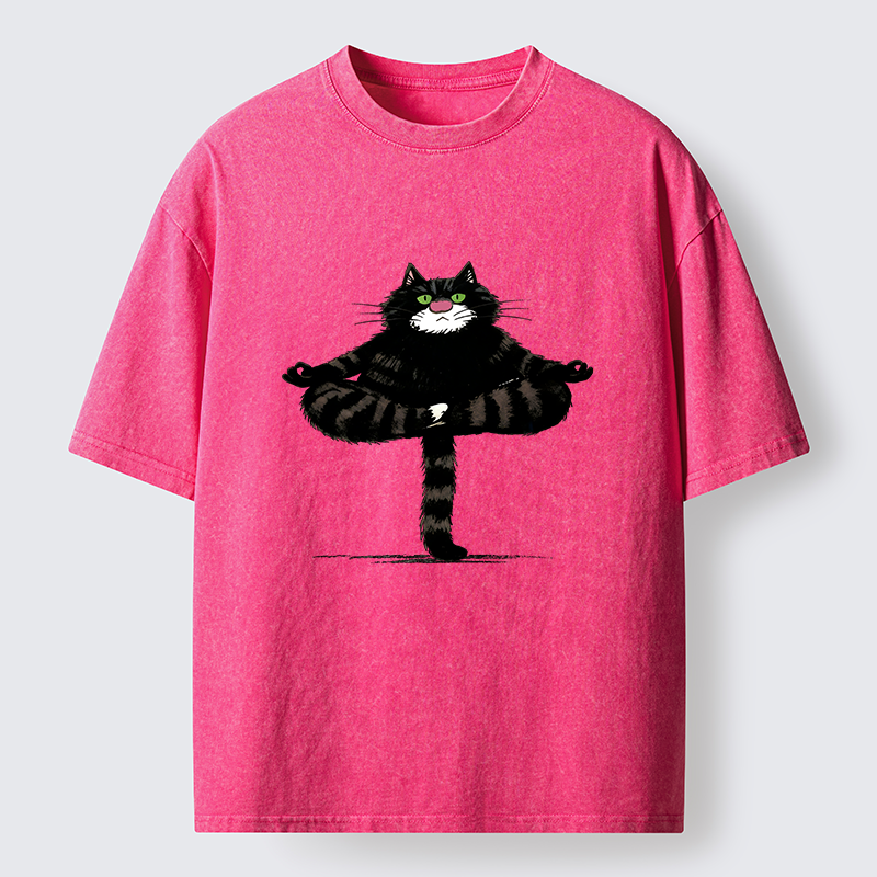 Tokyo-Tiger Cats Use Their Tails For Support Washed T-Shirt