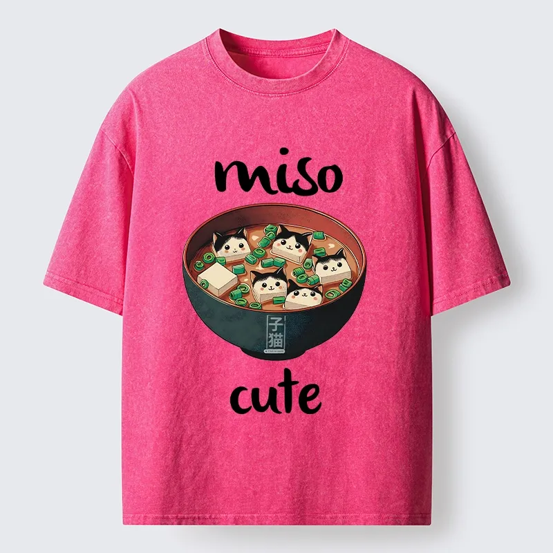 Tokyo-Tiger Cats In A Bowl Of Miso Washed T-Shirt