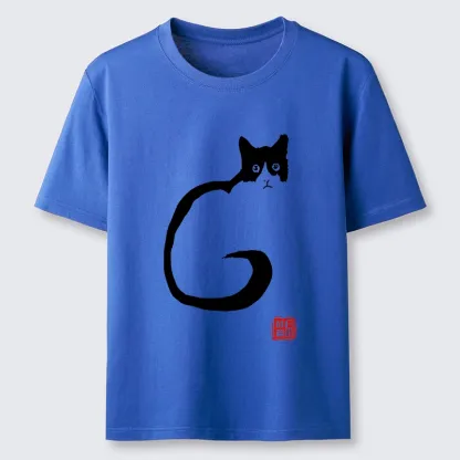 Tokyo-Tiger Calm Cat In Simple Lines Classic T-Shirt