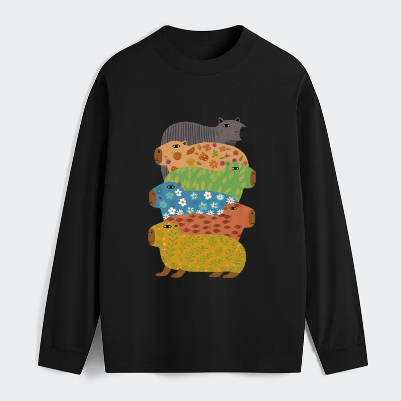 Tokyo-Tiger Colorful Capybaras Classic Long Sleeve T-Shirt Sale