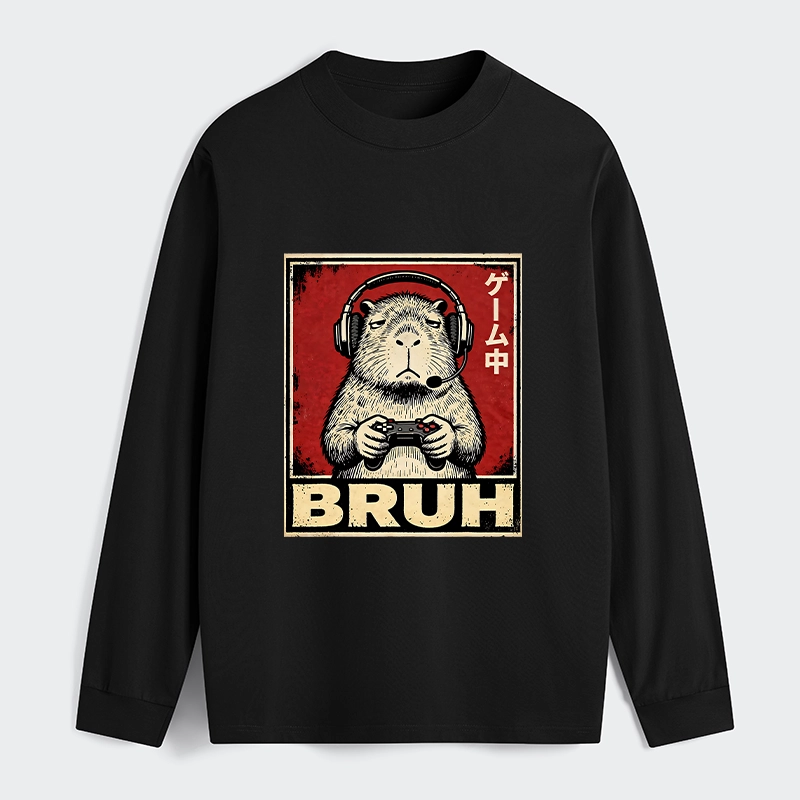 Tokyo-Tiger Funny Capybara Playing Games Classic Long Sleeve T-Shirt