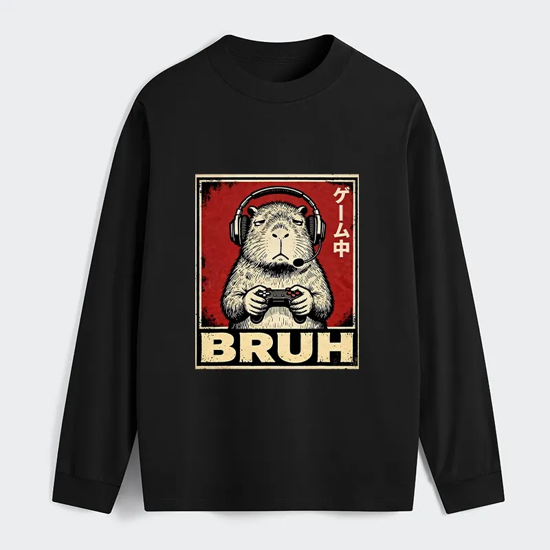 Tokyo-Tiger Funny Capybara Playing Games Classic Long Sleeve T-Shirt