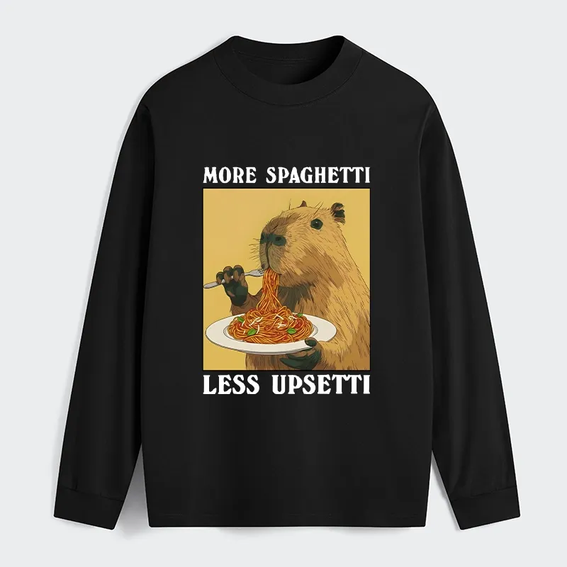 Tokyo-Tiger Capybara Eating Pasta Classic Long Sleeve T-Shirt