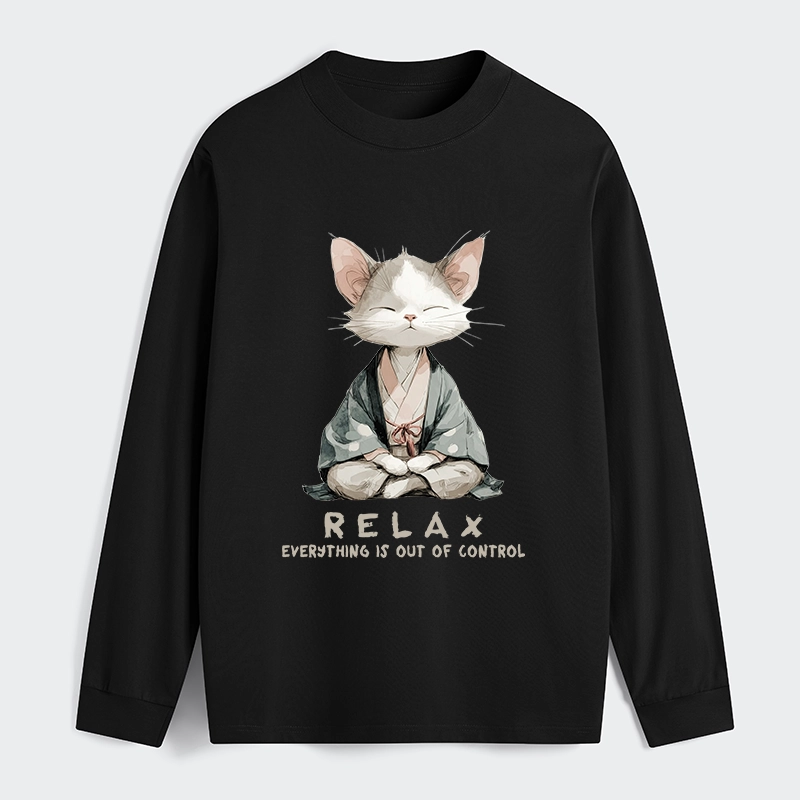 Tokyo-Tiger Zen Cat Relaxation，Everything's Out Of Control Classic Long Sleeve T-Shirt