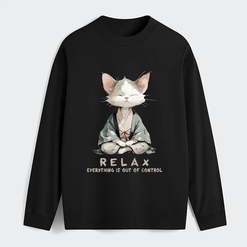 Tokyo-Tiger Zen Cat Relaxation，Everything's Out Of Control Classic Long Sleeve T-Shirt