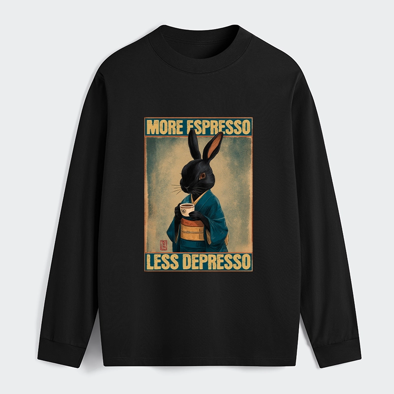 Tokyo-Tiger More Espresso Less Depresso Rabbit Classic Long Sleeve T-Shirt