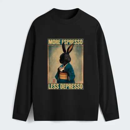 Tokyo-Tiger More Espresso Less Depresso Rabbit Classic Long Sleeve T-Shirt