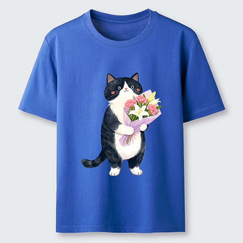 Tokyo-Tiger Sweet Cat Delivers Flowers Classic T-Shirt
