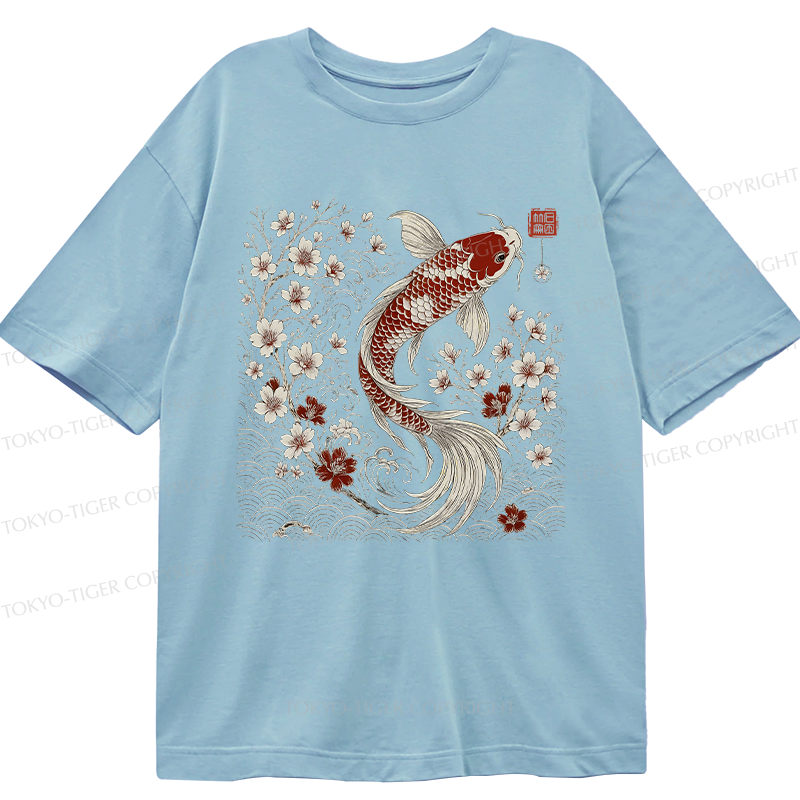 Tokyo-Tiger Vintage Sakura And Koi Classic T-Shirt