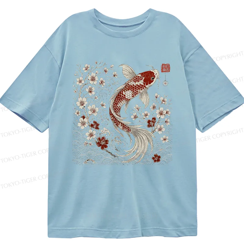 Tokyo-Tiger Vintage Sakura And Koi Classic T-Shirt