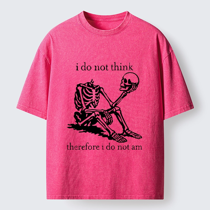 Tokyo-Tiger Philosophical Skeleton Meme Washed T-Shirt