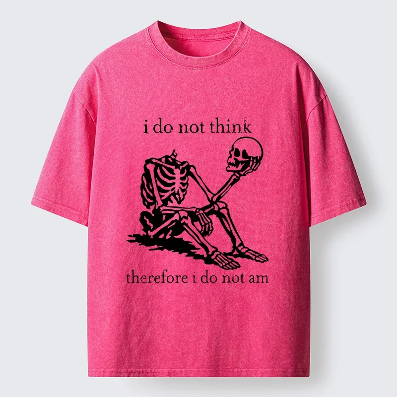 Tokyo-Tiger Philosophical Skeleton Meme Washed T-Shirt