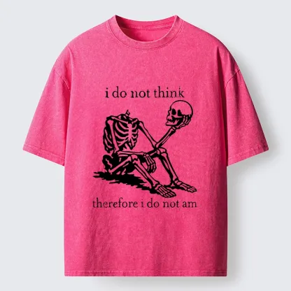 Tokyo-Tiger Philosophical Skeleton Meme Washed T-Shirt