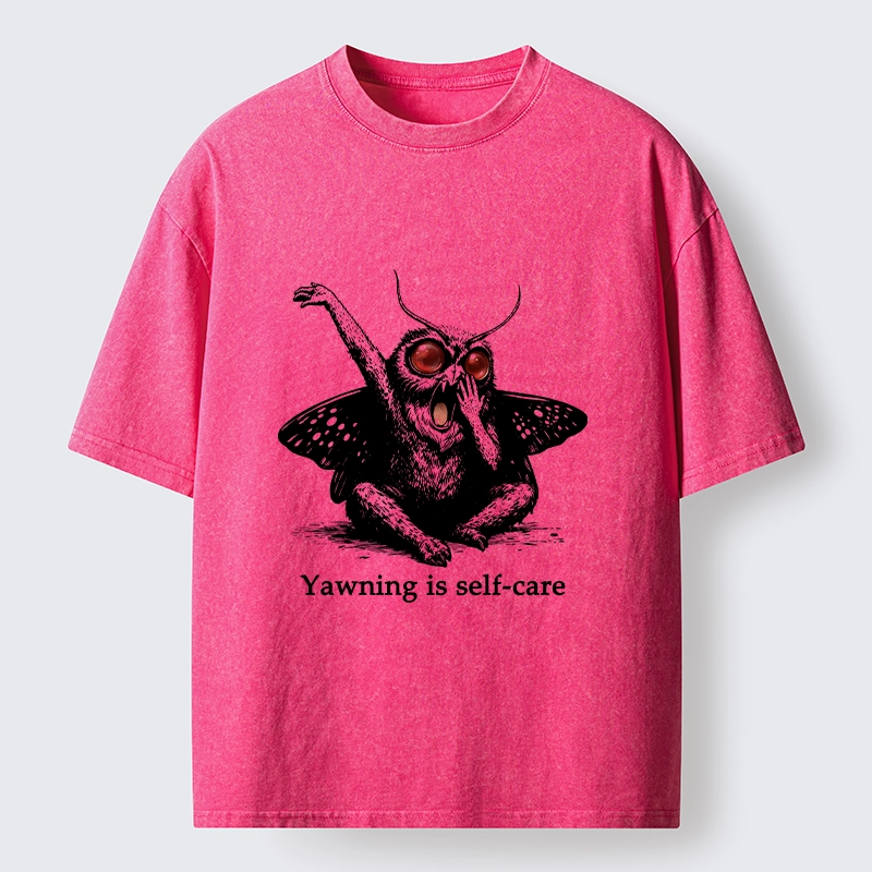 Tokyo-Tiger Yawning Is The Best Self Care Washed T-Shirt