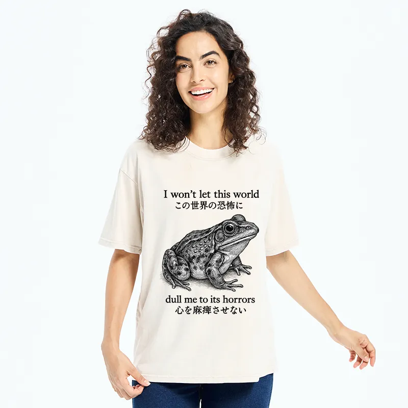 Tokyo-Tiger Funny Horrors Frog Meme  Washed T-Shirt