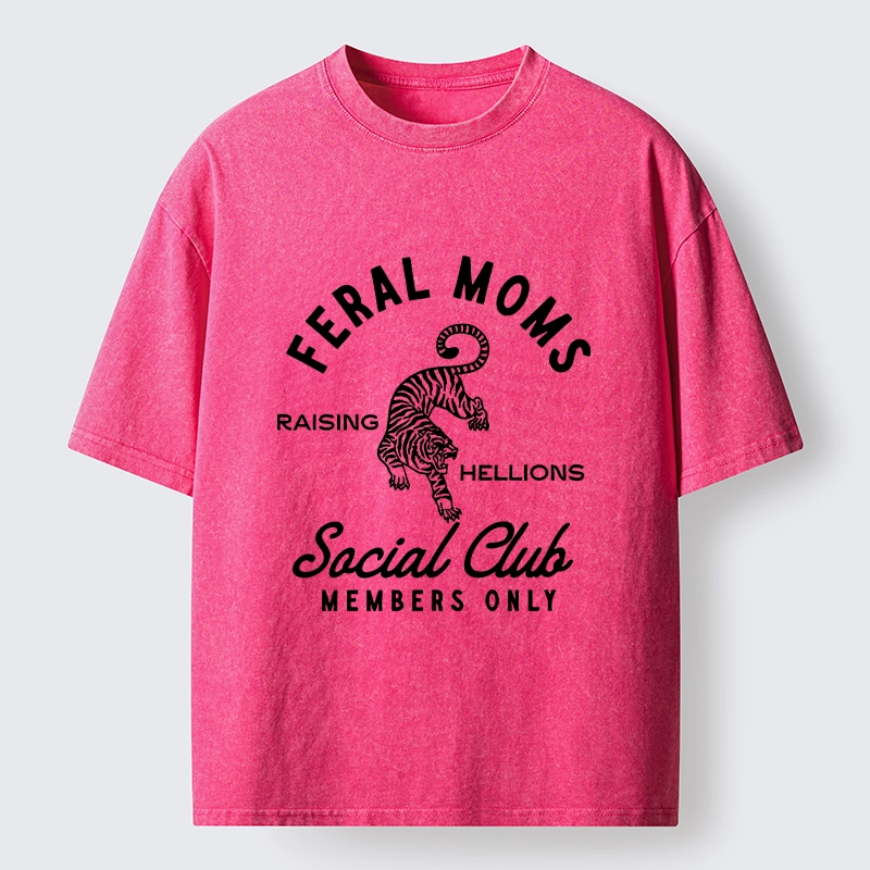 Tokyo-Tiger Tiger Feral Moms Club Washed T-Shirt