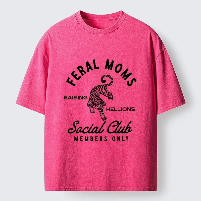 Tokyo-Tiger Tiger Feral Moms Club Washed T-Shirt