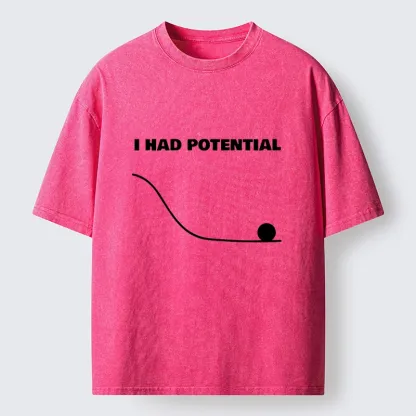 Tokyo-Tiger Funny Downward Potential Meme Washed T-Shirt