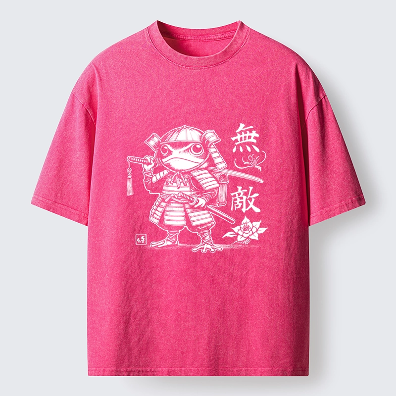 Tokyo-Tiger Samurai Frog Warrior Washed T-Shirt