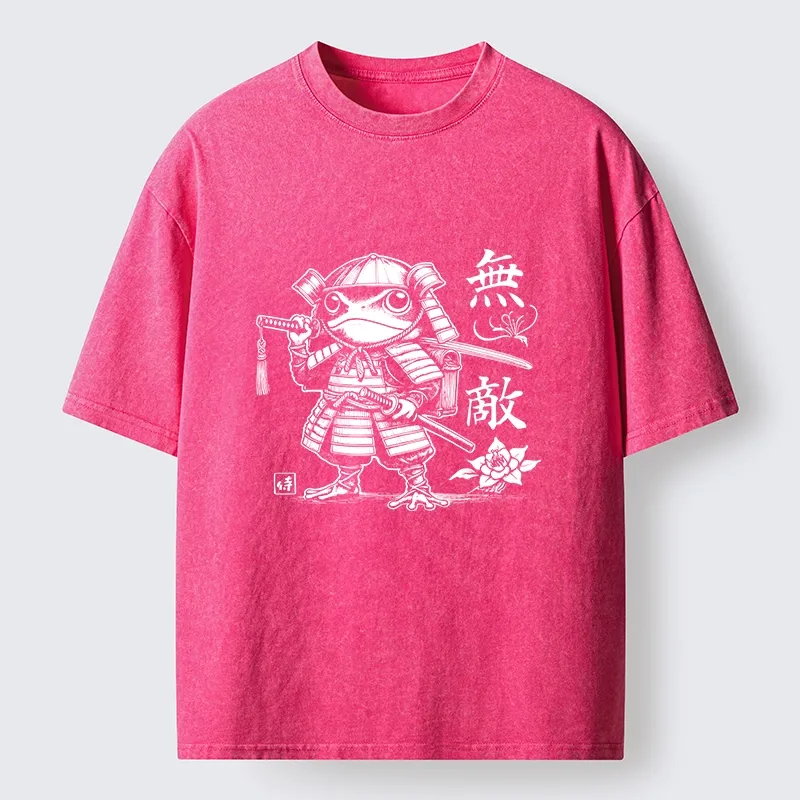 Tokyo-Tiger Samurai Frog Warrior Washed T-Shirt