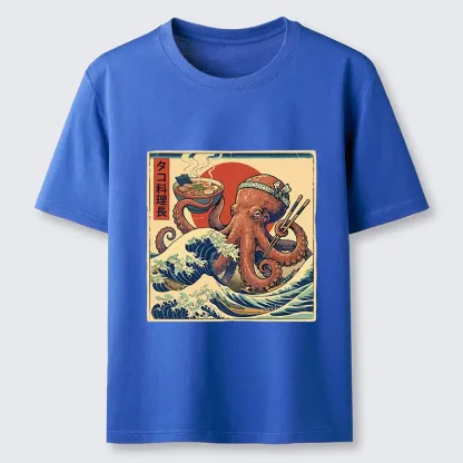 Tokyo-Tiger Ukiyo-E Octopus Ramen Master Classic T-Shirt