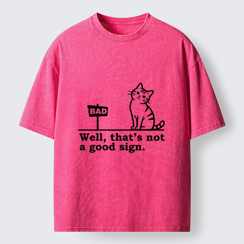 Tokyo-Tiger Meme Cat With Bad Sign Washed T-Shirt