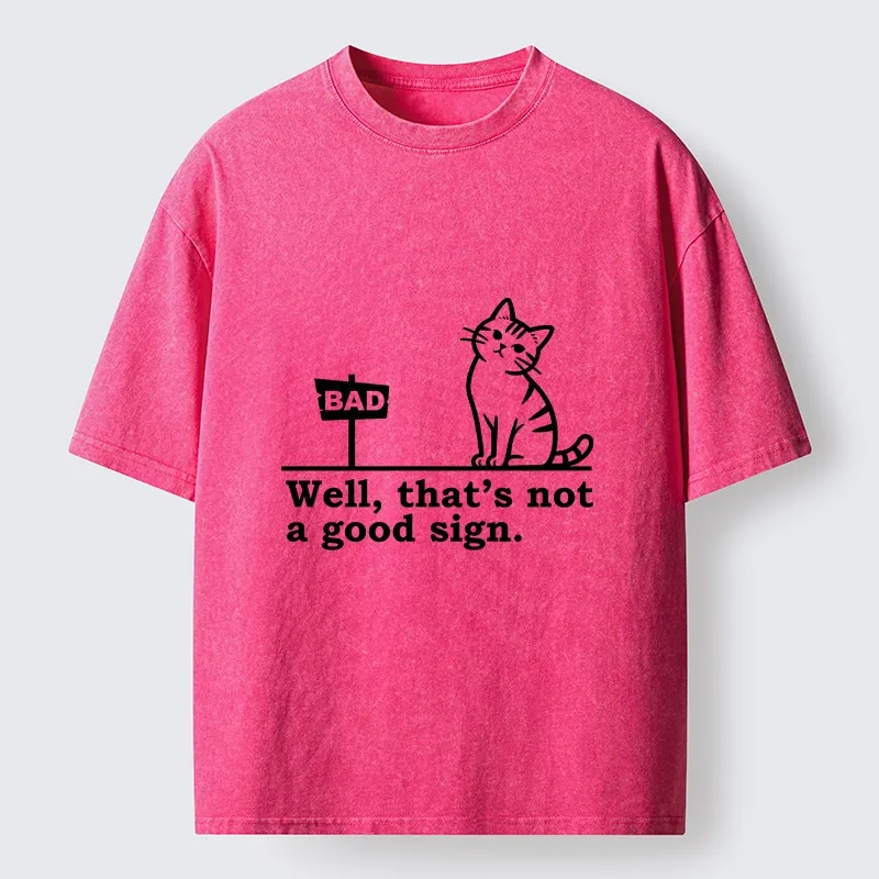Tokyo-Tiger Meme Cat With Bad Sign Washed T-Shirt