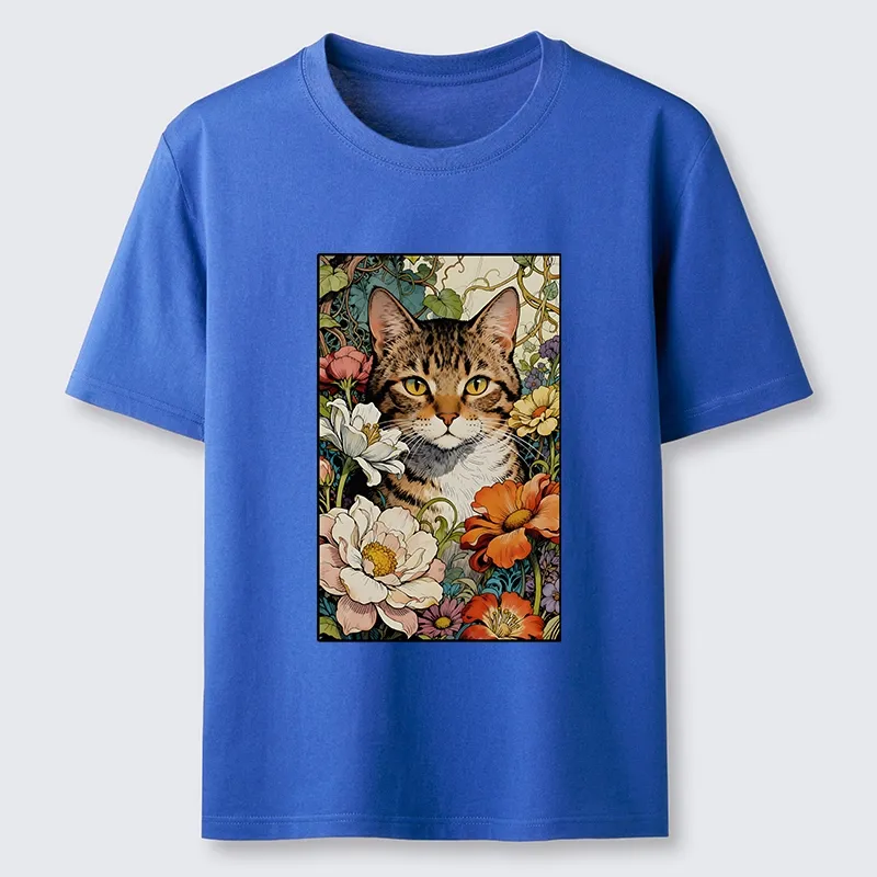 Tokyo-Tiger A Cat Hidden In Flowers Classic T-Shirt