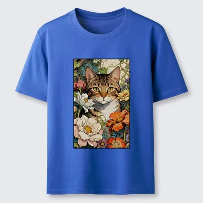 Tokyo-Tiger A Cat Hidden In Flowers Classic T-Shirt