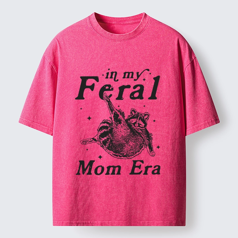Tokyo-Tiger Feral Mom Raccoon Meme Art Washed T-Shirt