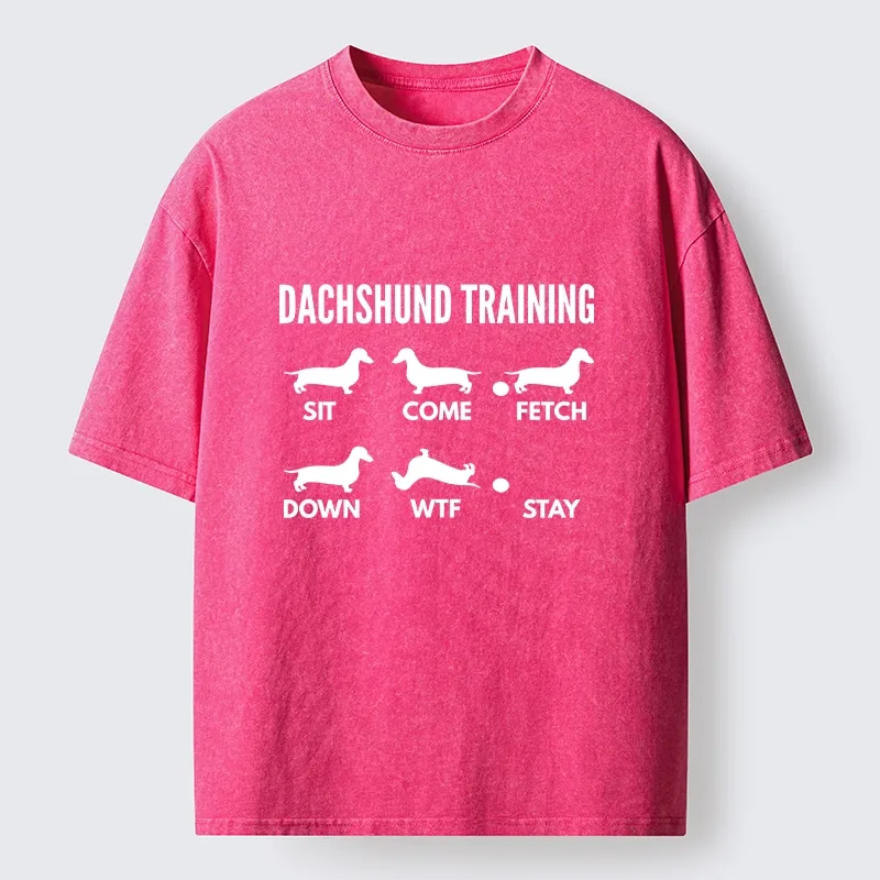 Tokyo-Tiger Chaotic Dachshund Commands Meme Washed T-Shirt