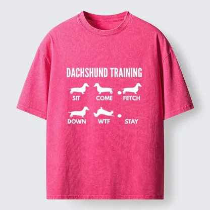 Tokyo-Tiger Chaotic Dachshund Commands Meme Washed T-Shirt