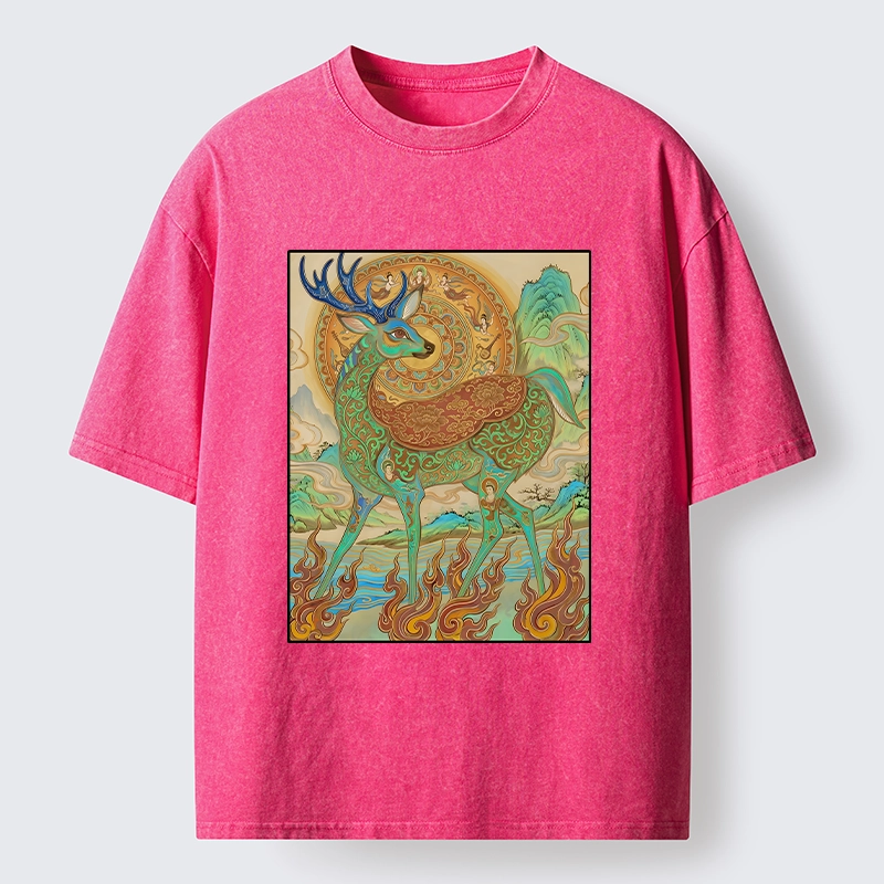 Tokyo-Tiger Mythical Nine Colored Deer Washed T-Shirt