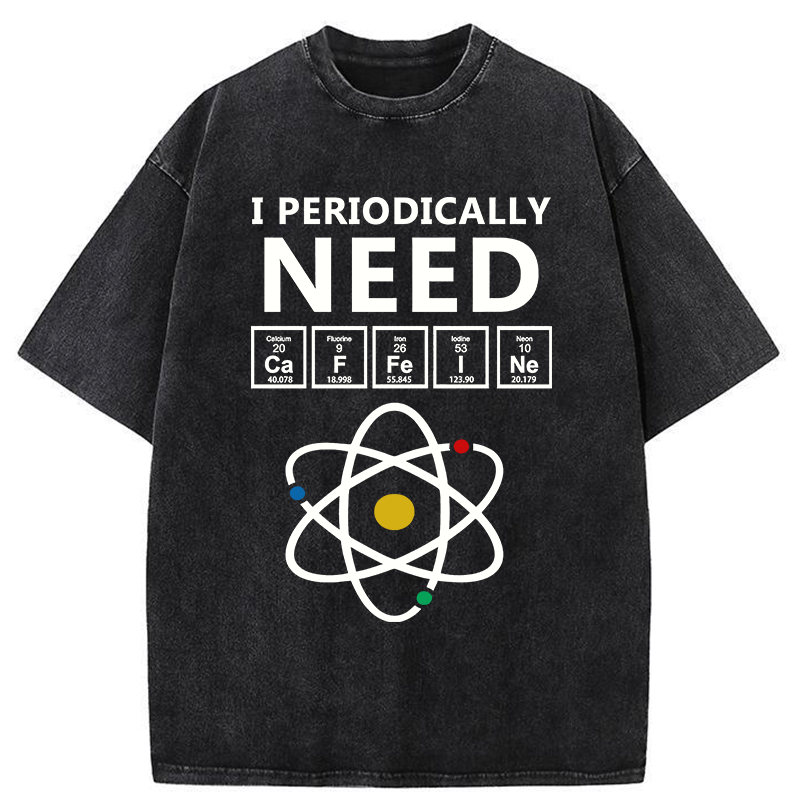 Tokyo-Tiger Periodically Need Caffeine Washed T-Shirt