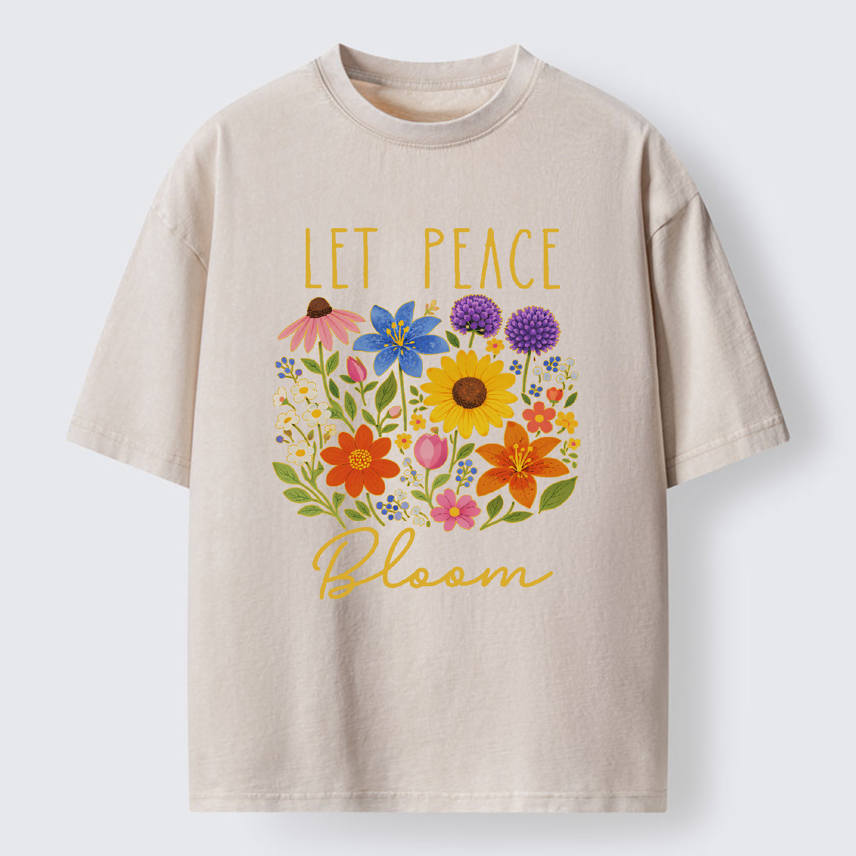 Tokyo-Tiger Let Peace Bloom Washed T-Shirt
